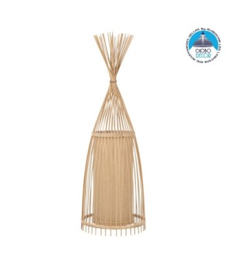 GLOBOSTAR® AZORES 01753 Boho Επιδαπέδιο Φωτιστικό με Ντουί 1 x E27 AC 220-240V IP20 - Μπεζ - Μ30 x Π30 x Υ90cm